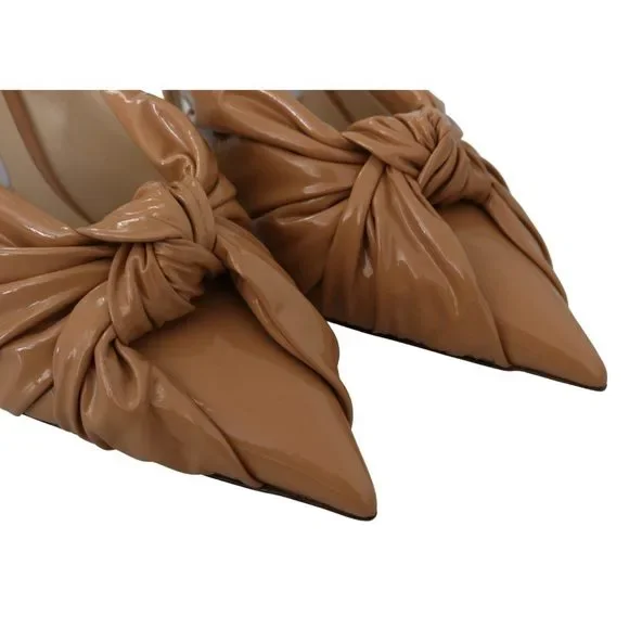 Jimmy Choo Caramel Brown Leather Annabell 85 Pumps - Picture 3 of 6